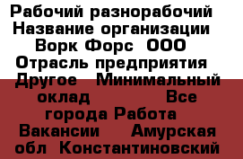 Рабочий-разнорабочий › Название организации ­ Ворк Форс, ООО › Отрасль предприятия ­ Другое › Минимальный оклад ­ 27 000 - Все города Работа » Вакансии   . Амурская обл.,Константиновский р-н